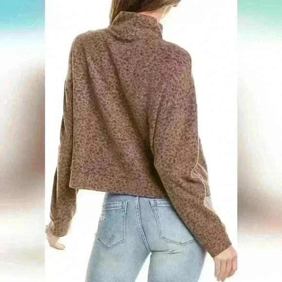 Monrow Women's Half Zip Sweatshirt - Picture 2 of 8